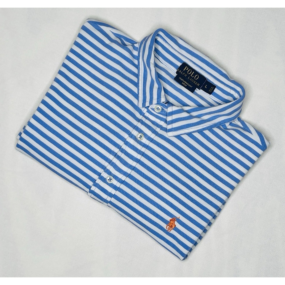 Polo Ralph Lauren Performance Featherweight Mesh Polo Shirt Size L Mens Blue